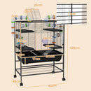 PawHut Large Hamster Cage, Rat Cage w/ Wheels, Tubes, Storage Shelf, Ramps