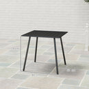 Outsunny Garden Table for 4 Person with Slat Top, Steel Frame