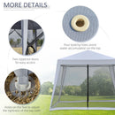 Outsunny 3 x 3 meter Outdoor Gazebo Garden Canopy Tent Sun Shade Event Shelter with Mesh Screen Side Walls, Grey