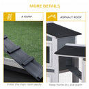 PawHut 2-Tier Wooden Rabbit Hutch Guinea Pig House Pet Cage Outdoor w/ Tray Ramp