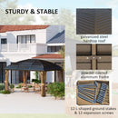 Outsunny 3 x 4m Hardtop Gazebo Aluminium Garden Pavilion