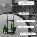 DURHAND Climbing Stairs Trolley Hand Trucks 6-Wheels Foldable Load Cart Steel