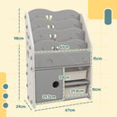 AIYAPLAY Kids Storage Units with 2 Storage Boxes, 67 x 29 x 98cm, Light Grey
