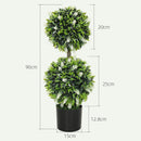 HOMCOM Set Of 2 Potted Artificial Plants With Lavender Flowers