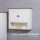 kleankin Farmhouse Bathroom Wall Cabinet with Shelves, Ash Wood-Effect