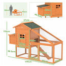 PawHut Wooden Chicken Coop with Run, Nesting Box, Slide-out Tray, Ramp