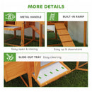 PawHut Wooden Chicken Coop with Run, Nesting Box, Slide-out Tray, Ramp