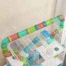 PawHut 4 Tier Hamster Cage with Tubes, for Drawf, 58 x 36 x 65cm, Light Blue