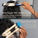 Carmen Twilight Triple Barrel Mermaid Hair Waver - Blue and Champagne Gold