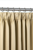 Cali Pencil Pleat - Woven Thermal Blackout Pencil Pleat Curtains in Beige