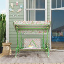 AIYAPLAY Kids Garden Swing Chair, Swing Seat with Adjustable Canopy, Green