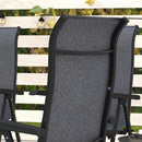 Outsunny Set of 4 Outdoor Rattan Folding Chair w/ Adjustable Backrest Grey