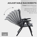 Outsunny Set of 4 Outdoor Rattan Folding Chair w/ Adjustable Backrest Grey