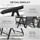 Outsunny Set of 4 Outdoor Rattan Folding Chair w/ Adjustable Backrest Grey