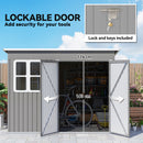 Outsunny 8.5 x 6ft Galvanised Steel Garden Shed with Foundation Kit, Grey