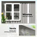 Outsunny 8.5 x 6ft Galvanised Steel Garden Shed with Foundation Kit, Grey