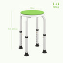 HOMCOM 360 Degree Swivel Shower Stool w/ Non-Slip Feet for Disabled Green