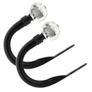 Crystal - Pair of Holdaback Tiebacks with End Finials in Matt Black