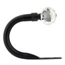 Crystal - Pair of Holdaback Tiebacks with End Finials in Matt Black
