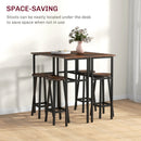 HOMCOM 6-Piece Industrial Bar Table Set, 2 Kitchen Tables with 4 Stools, Brown