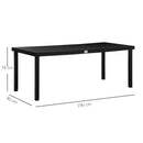 Outsunny Garden Dining Table for 8, Aluminium Frame for Patio, Natural