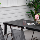 Outsunny Garden Dining Table for 8, Aluminium Frame for Patio, Natural