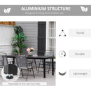 Outsunny Garden Dining Table for 8, Aluminium Frame for Patio, Natural