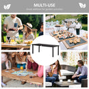Outsunny Garden Dining Table for 8, Aluminium Frame for Patio, Natural