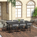 Outsunny Garden Dining Table for 8, Aluminium Frame for Patio, Natural
