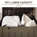 HOMCOM 107 L Plastic Storage Chest with Lock Hole and Handles