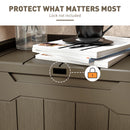 HOMCOM 107 L Plastic Storage Chest with Lock Hole and Handles