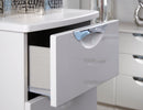Cairo Ready Assembled Deep Chest of Drawers with 3 Drawers  - White Gloss & White