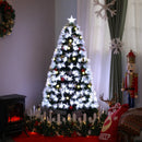 HOMCOM Fibre Optic Christmas Tree with Star Topper 5ft