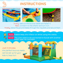 Outsunny Bouncy Castle Farm Style with Paddling Pool