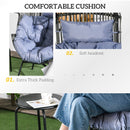 Outsunny Rattan Leisure Chair w/ Cushion, Garden Egg Chair with Headrest