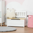 HOMCOM 2 In 1 Wooden Toy Box, Seat Storage Bench - White