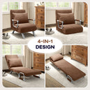 HOMCOM Single Folding 5 Position Convertible Sleeper Chair Bed
