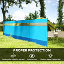 Outsunny Camping Windbreaks with Clear Windows and Carry Bag, 725 x 140cm