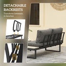 Outsunny 4 Seater L Shaped Aluminium Garden Furniture Set with Coffee Table