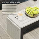 Outsunny 4 Seater L Shaped Aluminium Garden Furniture Set with Coffee Table