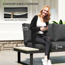 Outsunny 4 Seater L Shaped Aluminium Garden Furniture Set with Coffee Table