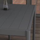 Outsunny 145cm Garden Table with Slatted Aluminium Top, Steel Legs, Dark Grey