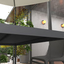 Outsunny 145cm Garden Table with Slatted Aluminium Top, Steel Legs, Dark Grey