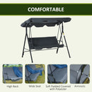 Outsunny Swing Chair 3-Seater -Dark Grey