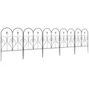 Outsunny 5PCs Decorative Garden Fencing 32in x 10ft Metal Border Edging