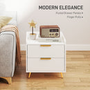 HOMCOM Bedside Table with 2 Drawers for Bedroom, Living Room