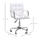 HOMCOM PU Leather Computer Chair, Adjustable Height-White