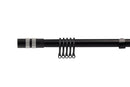 Diamante - Matt Black Extendable Curtain Pole with Rings and Pair of End Finials