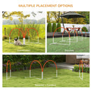 PawHut Dog Agility Equipment Set with 4 PCS Weave Pole, Orange