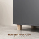 HOMCOM Bathroom Storage Cabinet With Open Compartments And Double Doors